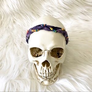 New Boho Tie die multi rainbow beads headband